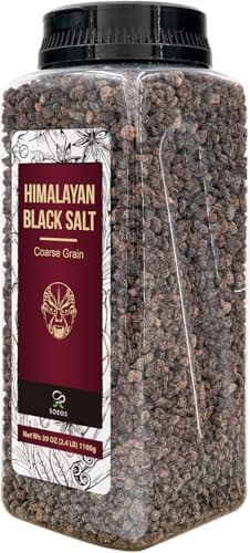 Soeos Himalayan Black Salt, Coarse Grain, 2.4 Pound (39 Oz), Gluten-Free, Natural Mineral Enriched, Natural Faux Egg Flavor, Egg replacement, Black Salt for Cooking (Pack of 1) - Image 3