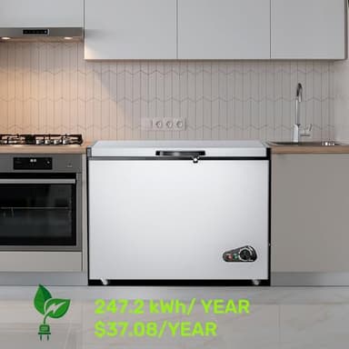 Large Commercial Chest Freezer 14.5 Cu Ft Deep Freezer with 2 Removable Basket and Adjustable Thermostat - Energy Saving Quiet for Home, Supermarkets, and Garages with Glass - Image 2