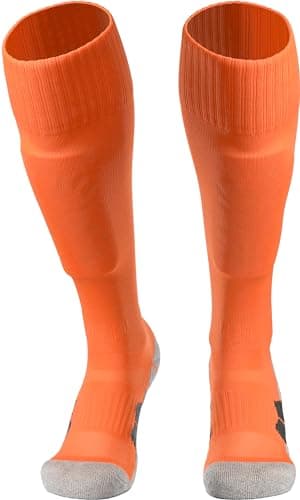 APTESOL Youth Soccer Socks Boys Girls Women Knee High Team Sport Cushion Sock Kids Long Tube Cotton Athletic Compression Socks (5-Pair Orange-A,Small) - Image 4