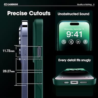 CASEKOO Designed for 14 Pro Max Case with Magnetic Invisible Stand [Military Drop Protection] [Compatible with MagSafe] Shockproof Slim Translucent Matte Promax Case 6.7 Inch, Green - Image 7
