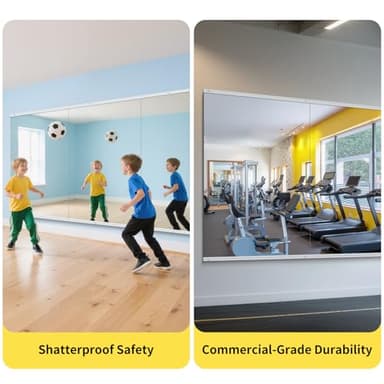 InfiniGlass Home Gym Mirror - 80x40 Inch, 2PCS Frameless Tempered Glass Full Body Mirror for Wall Mount - Ideal for Yoga, Workout, Bedroom, Dance Studio (Silver) - Image 5