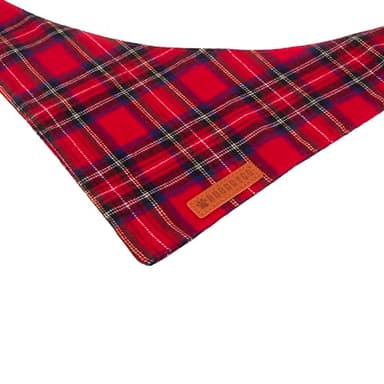 ADOGGYGO Christmas Dog Bandanas 2 Pack, Unique Shape, Premium Cotton Fabric, Multiple Sizes, Stylish Red Green Plaid Pet Christmas Bandanas for Large and Extra Large Dogs (X-Large, Style 2) - Image 6