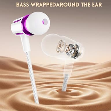 Kirababy Earbuds Wired with Microphone, 5 Pack Wired Headphones with Powerful Heavy Bass, High Definition, Earphones 3.5mm Jack - Image 2