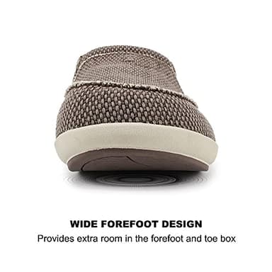 Mens House Slippers with Arch Support, Canvas House Slipper for Men with Suede Insole and Velvet Lining, Slip on Clog Shoes with Indoor Outdoor Anti-Skid Rubber Sole, Brown - Image 7