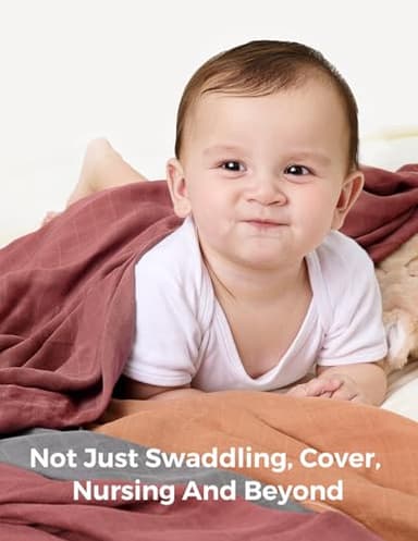 Momcozy Muslin Swaddle Blankets for Baby Boys and Girls, 4-Pack Breathable and Skin-Friendly Receiving Blanket Wrap, Baby Essentials, Registry & Gift, 47 x 47 inches - Image 7