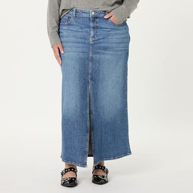 The Drop Women’s Rylie Maxi Denim Skirt with Front Slit, Medium Indigo, S - Image 5