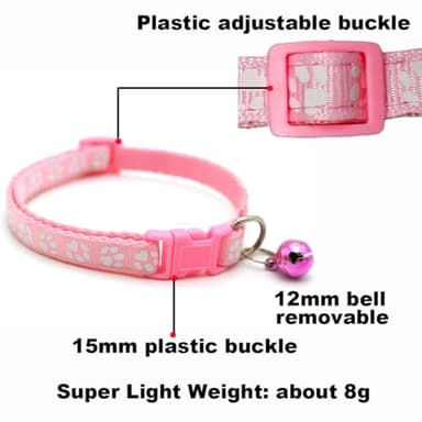 Yellow Dog Collar with Bell, 2-Pack Cat Collar with Bell Reflective Puppy Collar Nylon Soft Adjustable Buckle for XXS XSmall Extra Small Tiny Boy Girl Pets Female Kitten Yorkie Teacup Chihuahua Small - Image 6