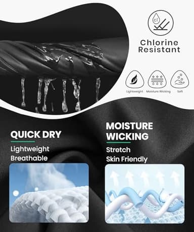 HODOSPORTS Women's 4" Swim Shorts with Liner Pockets Quick Dry Board Shorts Swimsuit Bottom Black L - Image 6