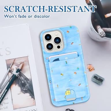 Petocase for iPhone 13 Pro Wallet Case Card Holder Slot Slim Fit Flexible TPU Gel Rubber Soft Skin Silicone Protective Phone Case Cover for Apple iPhone 13 Pro 6.1inch-Blue Ocean - Image 7