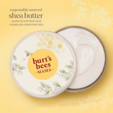 Burt's Bees Mama Belly Butter Stretch Mark Cream for Pregnancy Massages Body & Reduces Scar Appearance, Prenatal & Postnatal Tummy Skin Care, Shea Butter & Vitamin E Rich Formula, 6.5 Oz Tub - Image 4
