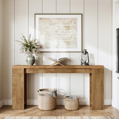 Little Tree 70.9-Inch Long Console Table, Narrow Sofa Table Behind The Couch, Farmhouse Console Table for Living Room, Entryway, Hallway - Image 2