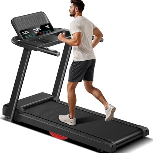 LONTEK Treadmills for Home, 3.0HP Quiet Brushless Folding Treadmill with Heart Rate Sensor, Silicone Damping System, 300lbs Weight Capacity, Holder for Cup&Phone - Image 1