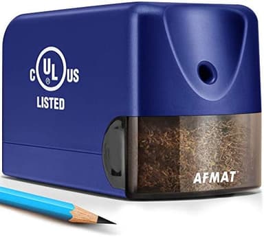 AFMAT Electric Pencil Sharpener, Heavy Duty Colored Pencil Sharpeners for Classroom, Home, UL Listed Pencil Sharpener for 6.5-8mm No.2/Colored Pencils, 10000+ Sharpenings, Blue PS28 - Image 3