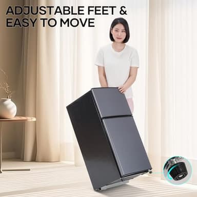 BODIOO Fridge with Freezer, 2.8 Cu.Ft, 7 Settings Temperature Adjustable, 2 Doors, Low Noise, Refrigerator for Living Room,Office,Kitchen and Apartment, Dark Gray - Image 8