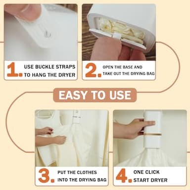 SL Nevnmoe Mini portable Clothes dryer, Mini Clothing Care Machine，easy to operate, convenient to carry, suitable for apartments, RVs, travel, used for lightweight clothing, underwear, baby clothes - Image 4