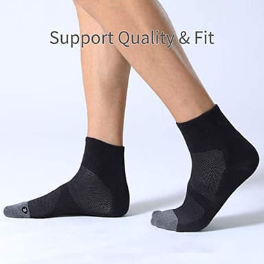 FITRELL 6 Pack Men's Athletic Ankle Socks Cushioned Sports Running Socks, Shoe Size 12-15, Black - Image 6