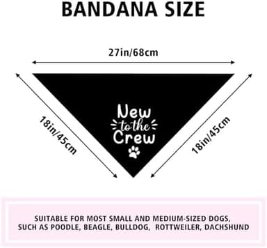 New to The Crew Dog Bandana Puppy Bandana Black Dog Bandana Funny Dog Bandana Photo Prop Pet Scarf Accessories for Pet Dog Lovers Gifts Dog Owner Gifts - Image 3