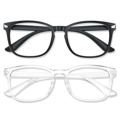 WINTOO Blue Light Glasses for Woman Men | 99% Blue Light Blocking Glasses for Computer Gaming TV Phone Screen Square Frame | Anti Eyestrain & UV Glare Protection - 2 Pair - Image 1