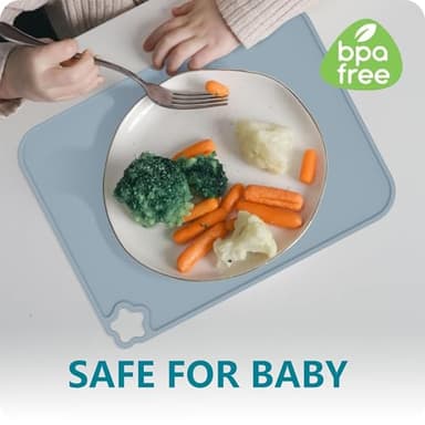 Cutebe Silicone Placemat for Toddles Kids Non-Slip Reusable Portable Kids Placemats for Dinning Table Heat Resistant Placemats, Baby Placemat Stain Resistant Silicone Mat for Dining Table 3 Pack - Image 5
