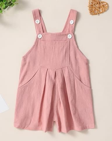 ZOEREA Toddler Girl Clothes, 2Pcs Baby Girl Outfits Spring/Summer Stripe/Floral T-Shirt+Bib Overall Shorts Clothing Set 1-5T (Pink A1, 18-24 Months) - Image 7