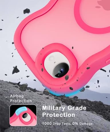 Amzfield Magnetic for iPhone 16e Case, Compatible with Magsafe Wavy Frame Cute Design Translucent Matte Hard Back Silicone Bumper Shockproof Protective Phone Case for iPhone 16 e Women Girls, Hot Pink - Image 6