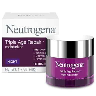 Neutrogena Triple Age Repair Night Cream, 1.7oz Jar, Anti-Aging Face Cream, Face Moisturizer For Women & Men, Hydrating Night Face Moisturizer for Even Skin Tone & Firming, Vitamin C - Image 1