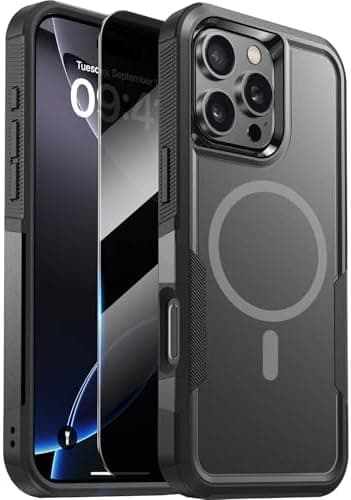 Diaclara Designed for iPhone 16 Pro Max Case, [with Privacy Screen Protector] [Anti Spy] [Military Grade Drop Protection] Heavy Duty Full-Body Shockproof Phone Case, Magnetic Black - Image 3