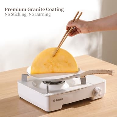 Kundita 7-Piece Granite Cookware Set, Premium Non-Stick Kitchen Collection with 8" Grill Pan, 4-Cup Egg Maker, Crepe Griddle and 4 Cooking Utensils - PFOA-Free for All Stovetops - Image 3