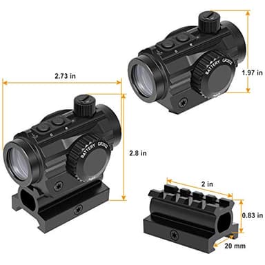 Feyachi RDS-36 1x22mm 5 MOA Red & Green Dot Sight Red & Green Dot Scope with 0.83” Riser Mount Absolute Co-Witness Height - Image 7