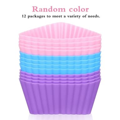 Cabilock 12pcs Silicone Cake Molds Reusable Non-stick Cupcake Liners Muffin Baking Cups Triangle Shape Pudding Jelly Molds for Baking - Image 7