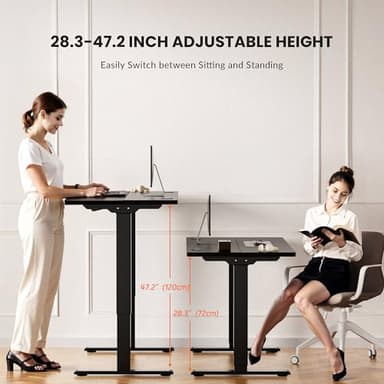 GallopFun Dual Motor Electric Standing Desk Frame for 40 to 90" Table Tops, 330lbs Weight Capacity,Ergonomic Standing Height Adjustable Base with Memory Controller,Black Frame Only - Image 3
