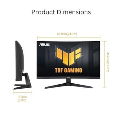 ASUS TUF Gaming 27” 1440P Curved HDR Gaming Monitor (VG27WQ3B) - QHD (2560 x 1440), 180Hz, 0.5ms, Extreme Low Motion Blur, FreeSync, 90% DCI-P3, DisplayWidget, 3 yr Warranty - Image 8