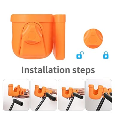 Suranew Adjustable Stroller Cup Holder with Phone Holder for Baby Stroller for Family Members (Orange) - Image 5