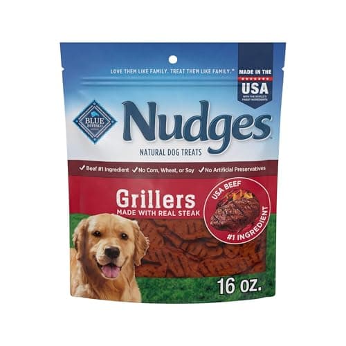 Blue Buffalo Nudges Grillers Natural Dog Treats, Made in the USA with Real Steak, 16-oz Bag - Image 1