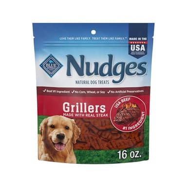 Blue Buffalo Nudges Grillers Natural Dog Treats, Made in the USA with Real Steak, 16-oz Bag - Image 1