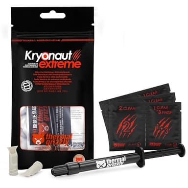 Thermal Grizzly Kryonaut Extreme - 2 Gram - Extremely High Performance Thermal Paste with 12 Cleaning Wipes 6 Wet & 6 Dry- for Maximum Thermal Conductivity While Overclocking CPU/GPU/PS4/PS5/Xbox - Image 1