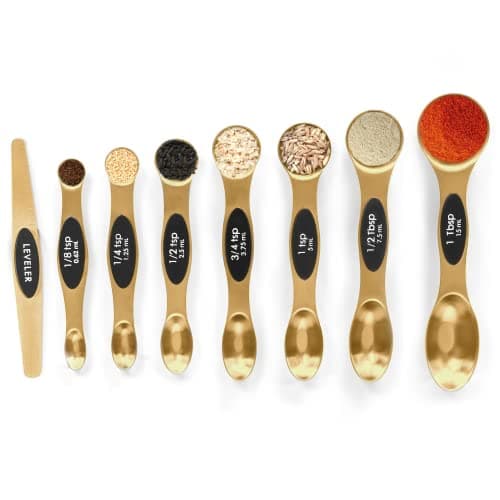 Magnetic Measuring Spoons Set Stainless Steel with Leveler, Stackable Metal Tablespoon Measure Spoon for Baking, Measuring Cups and Spoon Set Kitchen Gadgets Apartment Essentials Fits in Spice Jars - Image 1