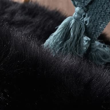 Latepis Black Round Rug 4 ft, Faux Fur Sheepskin Circle Rug for Living Room, Fluffy Washable Rug for Bedroom, Teen Room, Dorm, Cute Room Décor - Image 6