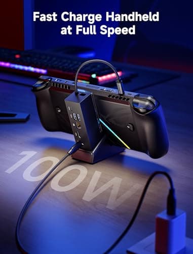 JSAUX Docking Station Compatible with ROG Ally X/ROG Ally/Steam Deck/Legion Go/Legion Go S, 6-in-1 ROG Ally X Dock with HDMI 4K@120Hz, Gigabit Ethernet, USB A & USB C 3.2 Gen 1, 100W Charging - HB0609 - Image 7