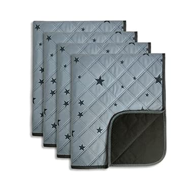 RIOUSSI Washable Pee Pads for Dogs, Reusable, Absorbent, Leakproof, Non Slip Pet Puppy Pads for Potty Training. Gray Stars, 18x24 Inch(4pack)