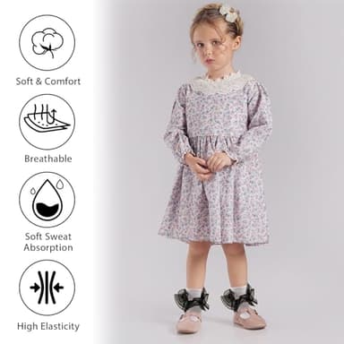MKYSZLT Girls Ruffle Socks Toddler Double Lace Sock Turn Cuff Frilly Dress Socks Pageant with Ruffles Little Baby Girl Kids (US, Age, 6 Years, 8 Years, Feather ruffles - 3 pairs) - Image 3