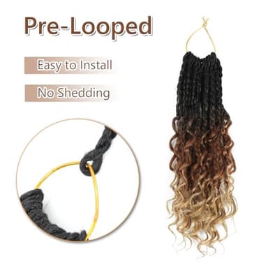 8 Packs Crochet Box Braids-10 Inch Boho Box Braids Crochet Braids Hair Bohomian Box Braid Crochet Hair Synthetic Braiding Hair Goddess Box Braids Crochet Hair for Black Women (1B/30/27) - Image 3