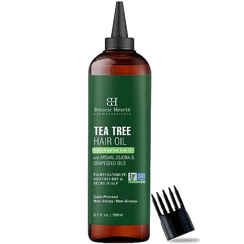 Botanic Hearth 100% Pure Tea Tree Oil For Hair Growth | Infused with Jojoba & Grapeseed Oils | Hair Oil Repairs Dry Damaged Hair, Strengthening, Healthier - Hair Tonic, 6.7 fl oz - Image 1