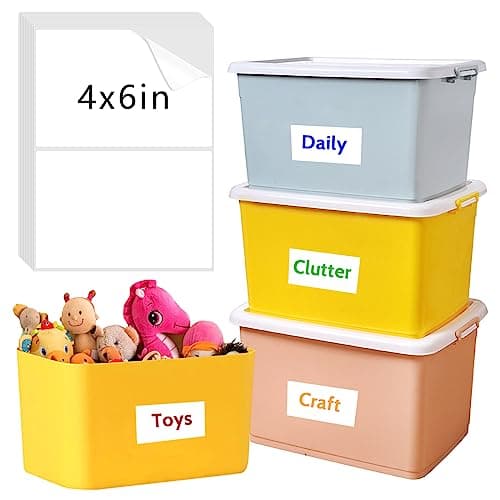 150 Pcs Labels for Storage Bins, 6 X 4 Inch Removable Labels for Storage Bins, Tear Resistant No Residue Storage Bin Labels, Matte White Blank Box Labels for School, Home, Business - Image 1