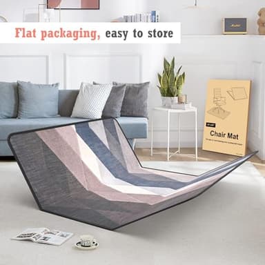 Heavy Duty Office Chair Mat for Carpet and Hardwood Floor Bohemian Desk Chair Mat Rug 36'' x 48'' Jacquard Woven Surface Floor mats for Office Home - Image 4
