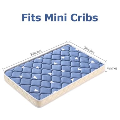 Premium Foam Mini Crib Mattress 38“ x 24” x 4”, Dual Sided with Soft Breathable Fabric, Noiseless and Odorless, Comfortable and Firm, Fits Most Mini Cribs (Does Not Fit Playard or Standard Crib) - Image 3