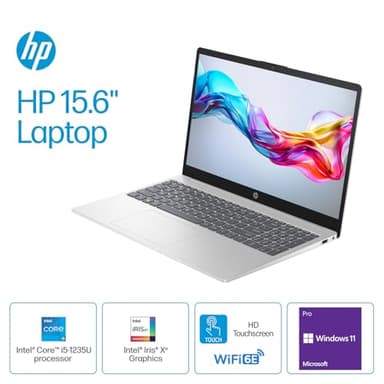 HP 15.6 HD Touchscreen Laptop | 10-Core Intel Core i5-1235U | Intel Iris Xe Graphics | 16GB RAM | 1TB SSD (512GB PCIe SSD withHP P500 512GB Portable SSD) | Wi-Fi 6E | Win 11 Pro (Renewed) - Image 2