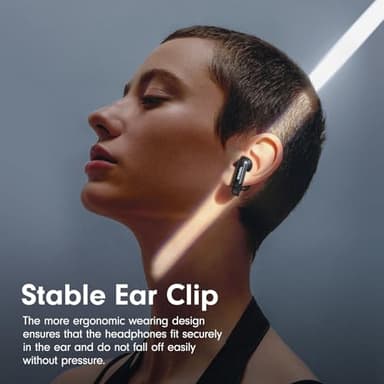 Yomdud Ultra Open Ear Earbuds Bluetooth 5.4,Wireless Clip On Earbuds Sound Quality Clear,Lightweight and Comfortable Design,Stable Fit,42 Hours of Play Time Black - Image 4