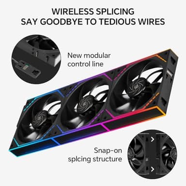 Thermalright TL-M12Q X3 120mm PC Case Cooling Fans, Daisy-Chain | 2000RPM | High Airflow | ARGB | Dual Infinity Mirrors Lighting for Gaming Build(3-Pack) - Image 2