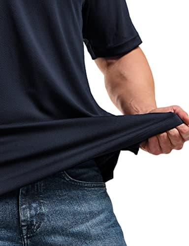 CQR Men's Polo Shirts, Tactical Short Sleeve Golf Performance Shirts, Lightweight Dry Fit UPF 50+ Pique, Frost Essential Police Navy, Large - Image 9